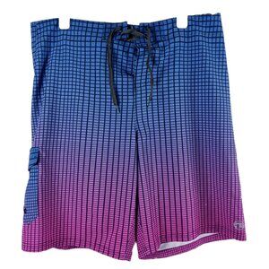 Ocean Current Ombre Check Board Shorts 38